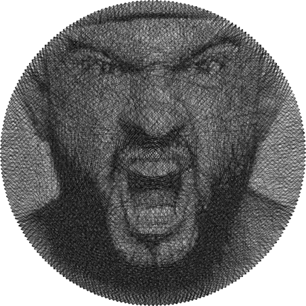 Dorian Popa – Portret String Art din fir continuu de ata cerata - tablou 50×50 cm